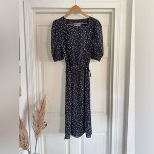 Charlee Allison For Eljay Vintage Dress, Size 13/14, Black Floral Multi